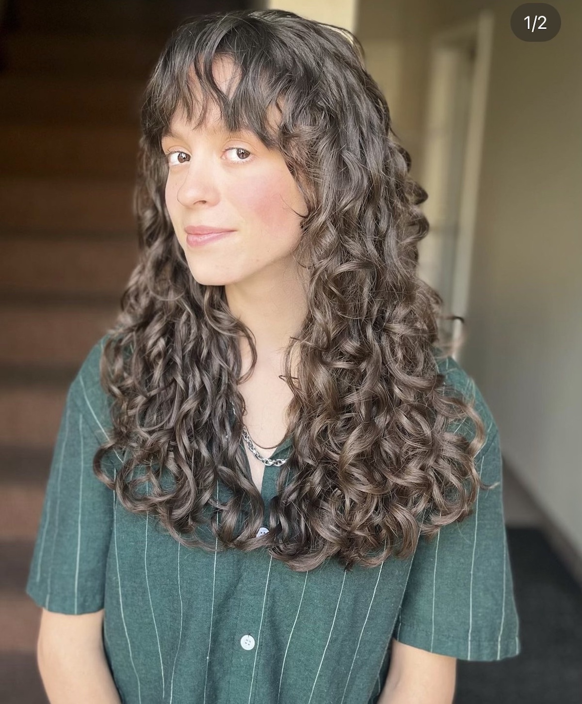 The Curly Bang Trend - Adored Salon - Chicago’s Curly Hair Salon and ...